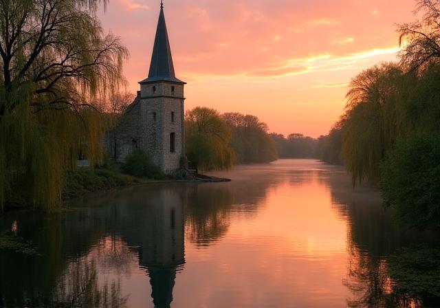 Rives de la Seine au crépuscule